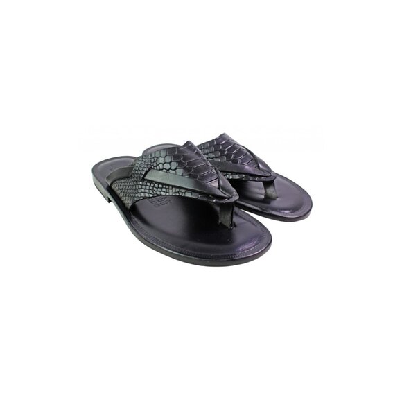 Roberto Black Men’s Italian Leather Sandals Shoes